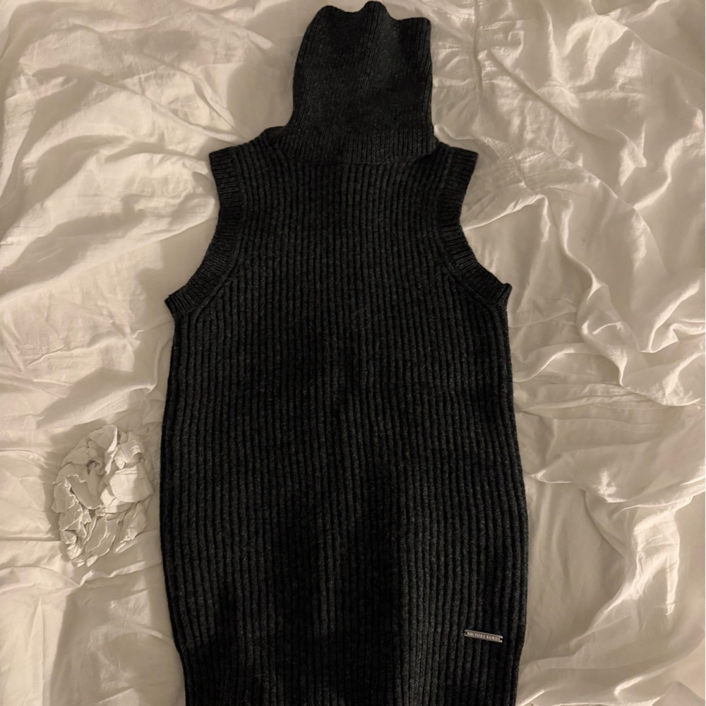 MICHAEL Michael Kors Sleeveless Lambswool Turtleneck | Dark Grey | NWOT